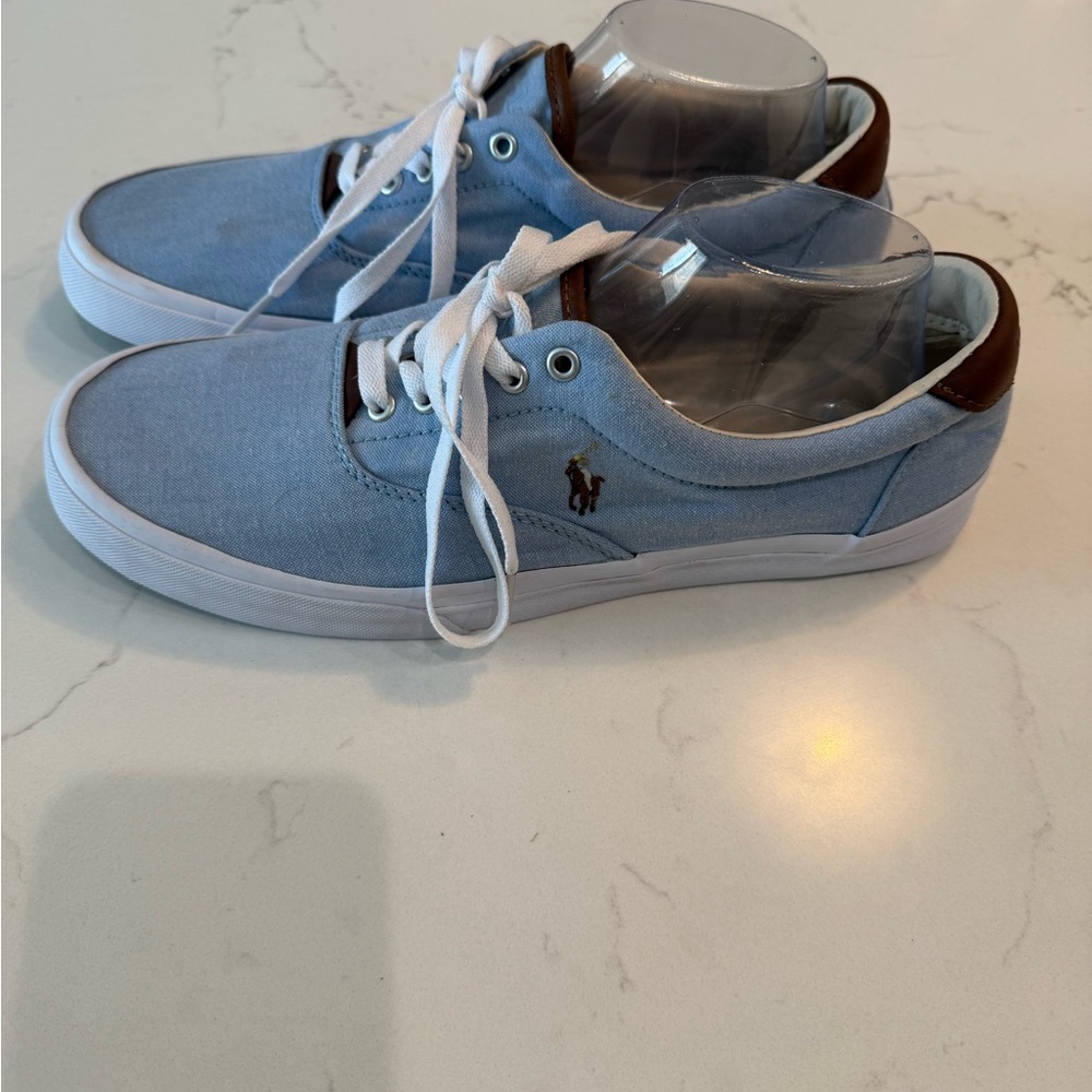 Polo by Ralph Lauren Men's Light Blue Sneakers - Picture 6 of 8